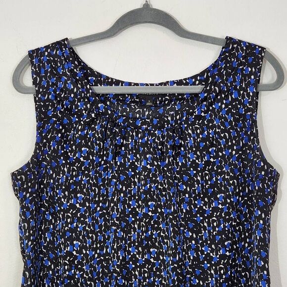 Talbots Blue and Black Sleeveless Blouse Size Small Black and Blue Print Top - Picture 2 of 6